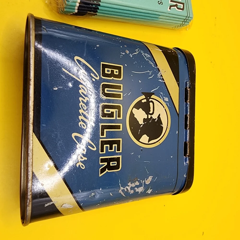 Vintage Bugler Tin Case & New Gummed Cigarette Papers - Picture 5 of 6